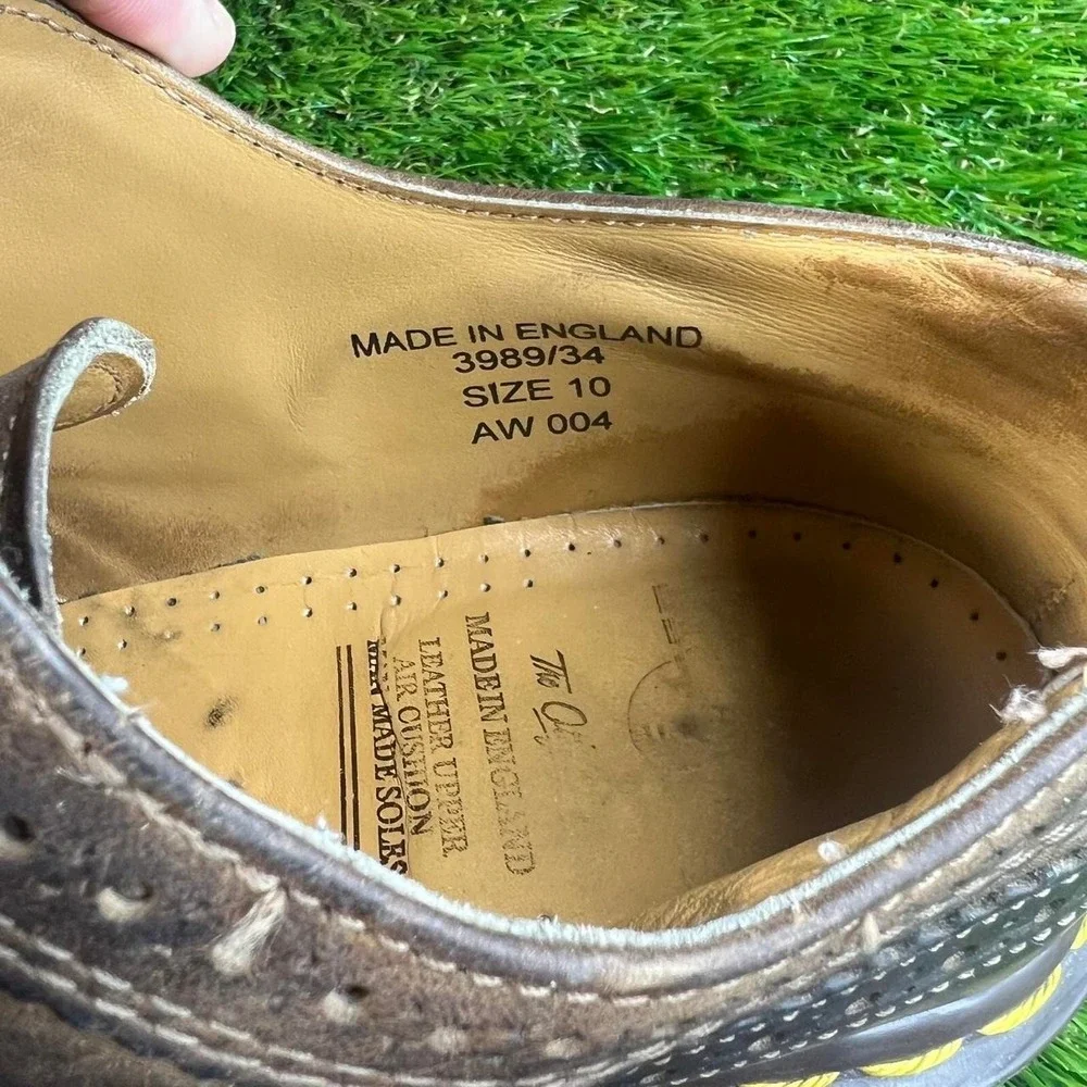 VTG Dr Martens 3989 Brown Wingtip Oxford Shoes Made England Mens US 11 UK 10